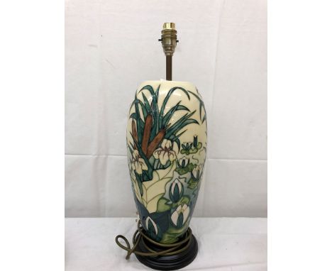 A large Moorcroft 'Bullrush' pattern lamp base