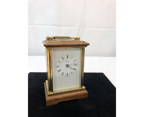 A brass carriage clock