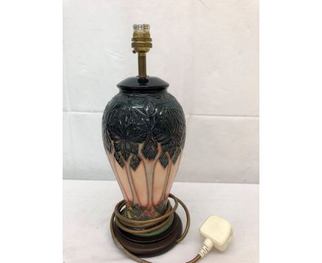 A Moorcroft lamp in 'Cluny' pattern by Sally Tuffin