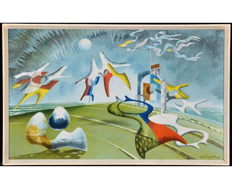 John Tunnard - "Holiday", lithograph from School Prints, Baynard Press 1947, 48 x 85cms; 19 1/4 x 29 3/4in.