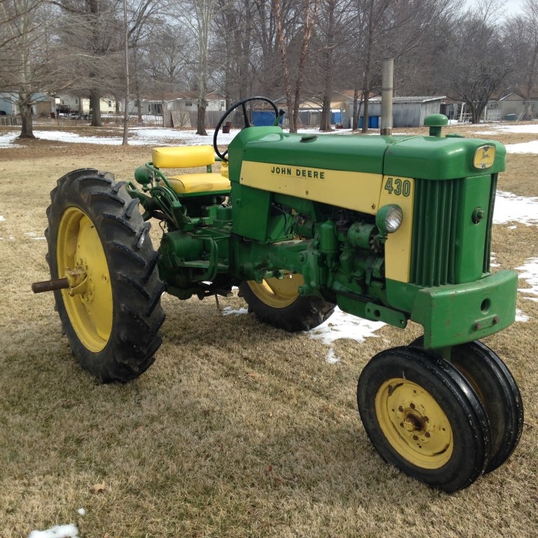 John Deere 430T Tractor, narrow front with 3 point hitch