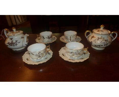 A part tea service, with gilt floral decoration (qty) 