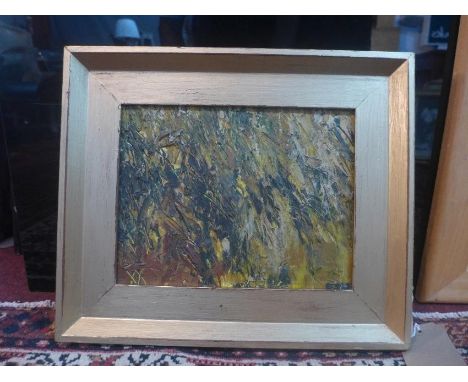 20th century Continental School, Abstract, oil on board, signed, H.36.5 W.43.5cm 