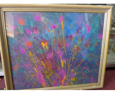 20th century Continental School, abstract study, oil on canvas laid down on board, 61 x 50cm 