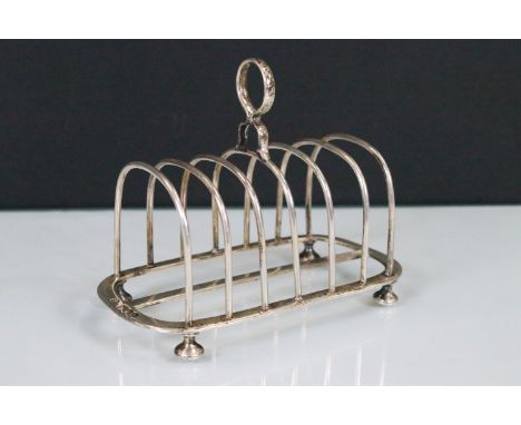 Victorian silver toast rack, hallmarked William Hutton &amp; Sons Ltd, London, 1897