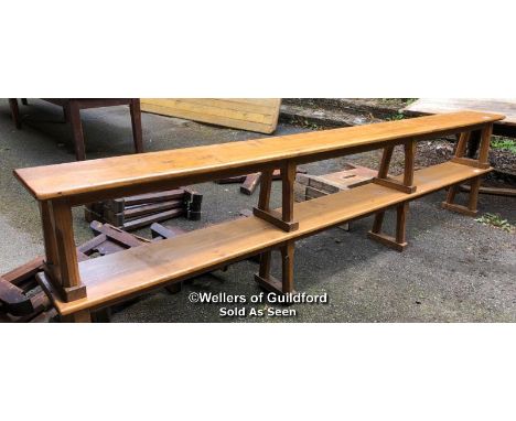 *OAK GYMNASIUM BENCH WITH 4 FEET - 3.5M L