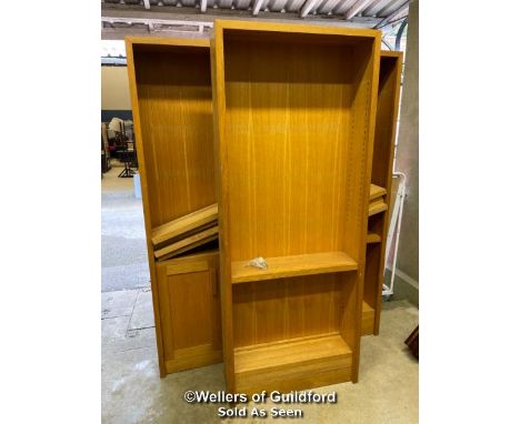 *X3 TALL BOOK CASES OVER CUPBOARDS, SHELVES AND SHELF RESTS INCLUDED - 210.5CM H X 84.5CM W X 29CM D