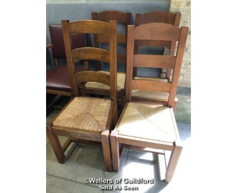 *X4 LADDER BACK CHAIRS (ONE NON MATCHING LADDER) - 105.5CM H X 47CM W X 43CM D