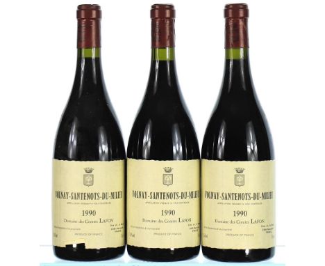 1990 Domaine des Comtes Lafon, Volnay Premier Cru, Santenots 3x75cl  1 label slightly torn.  Part of the personal collection 