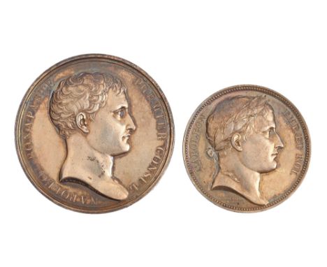 France, Napoleon Premier Consul, RETABLISSEMENT DU CULT LE XVIII GERMINAL AN X, gilt silver 51mm, (78.8gm), EF-good EF; 1806,