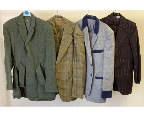 4 men's vintage blazers and coats in varying styles and sizes. 