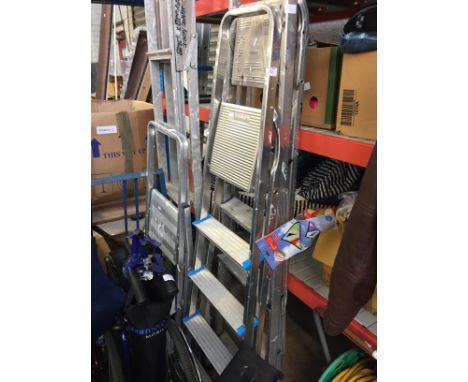 2 SETS OF ALUMINIUM STEP LADDERS