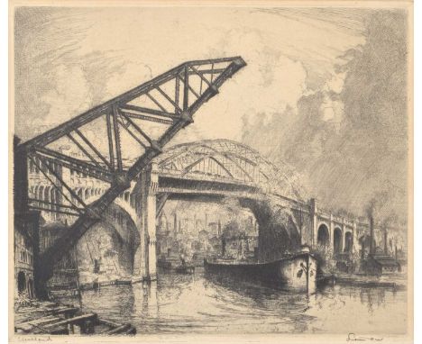 Louis Orr (American 1876-1966) "Cleveland" Signed and titled in pencil in the margin, etching.20.5 x 24.5cm (framed 47.5 x 37