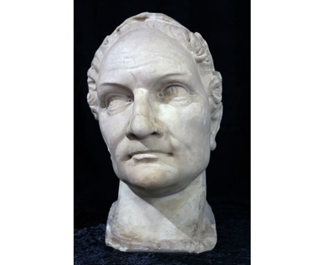 Römischer Kaiser, Portrait mit Lorbeerkranz, Marmor, wohl Venedig, um 1840, Provenienz: London, Sotheby's, 28.9.1979, lot 104