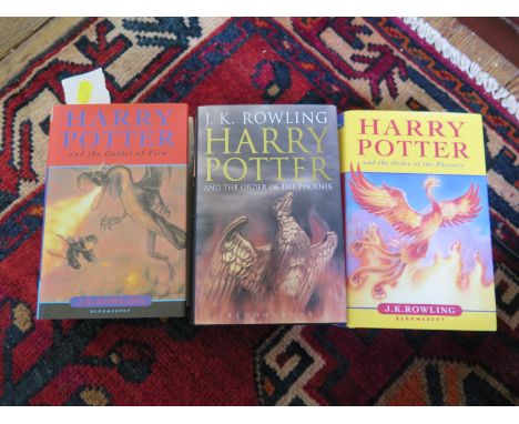 J.K. Rowling: Harry Potter and the Goblet of Fire, Bloomsbury First Edition; Harry Potter and the Order of the Pheonix, Bloom
