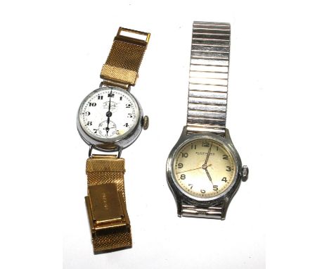 A gentleman's vintage Audemars wristwatch, and a vintage Alliance watch with a later strap (2) 