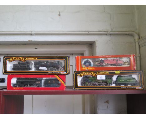 Four boxed locomotives and tenders OO gauge. Mainline 'Sir Robert Turnbull' 4550 B/R green LMS class rebuilt 'Patriot' locomo