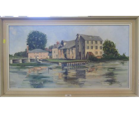 D.W. Tile Bickton Mill oil on board signed and dated '72 40 x 75 cm
