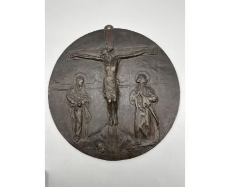Bronze Religious Plaque Signed K. Lateur. 