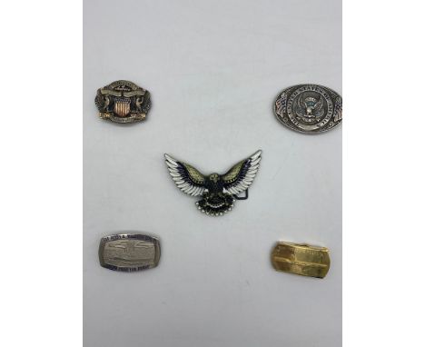 Five Vintage U.S. Belt Buckles