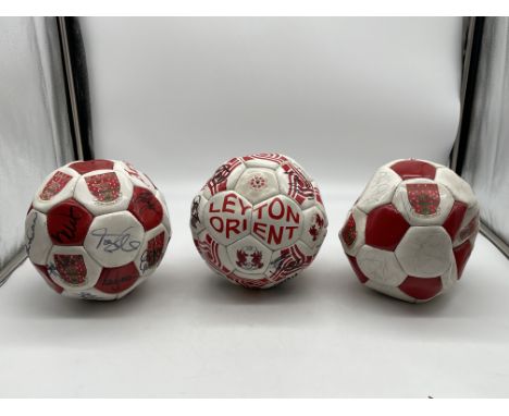 Three 1990's Signed Footballs, Two Arsenal and One Leyton Orient. 