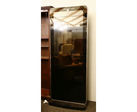 A 55in freestanding digital signage poster screen, 74cm wide, 35cm deep, 187cm high