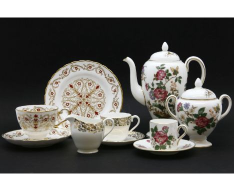 A Tuscan china part-tea service, a Wedgwood 'Charnwood' pattern part-coffee service and another