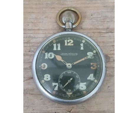 JAEGER-LECOULTRE, a British military WWII era pocket watch.Condition - winding, ticking and advancing fine, general wear thro