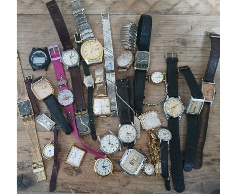 A quantity of mainly vintage wristwatches including mechanical.