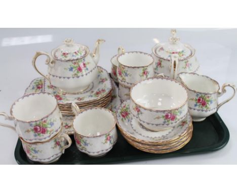 Royal Albert Petit Point pattern tea service.