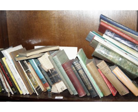 A shelf of books mainly on Derbyshire and the Peak District, with some Nottinghamshire, Leicestershire, Lincolnshire, (a quan