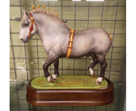 ROYAL WORCESTER MODEL OF A PERSIAN STALLION BY DORIS LINDNER 276/500 WITH CERTIFICATE, BASE AND CARRY BOX