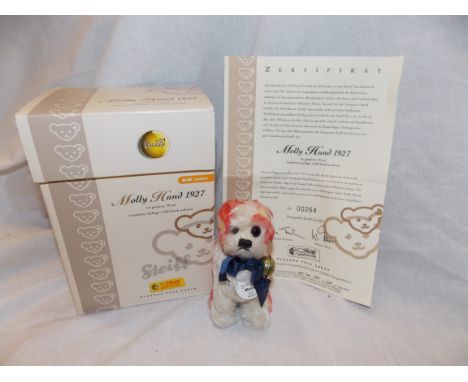 BOXED STEIFF CLASSIC MOLLY  HUND 1927 LIMITED EDITION 10CM BEAR