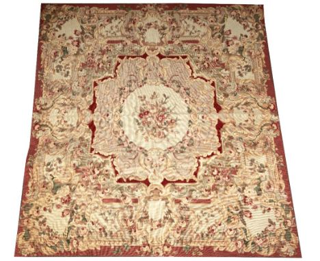 Tapestry type rug in the Abusson style, 217cm square