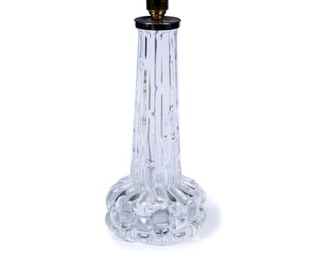 Orrefors glass table lamp base 30cm high 