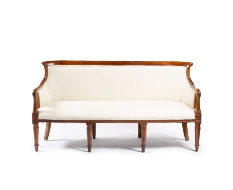 French style sofa with cream upholstery, 182cm across