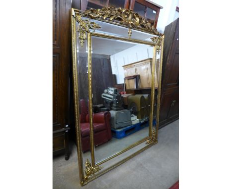 A large French style gilt framed mirror, 192 x 136cms    (M24202)   # 