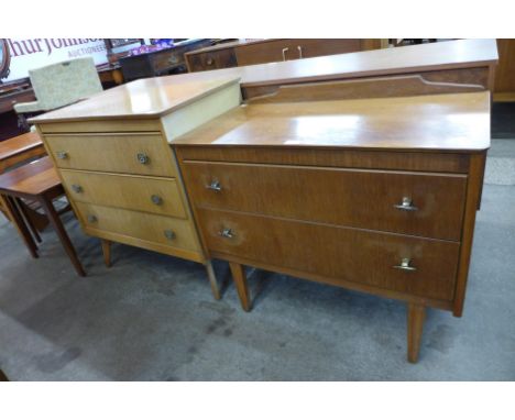 Two light oak chests of drawers 