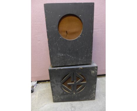 A GB speaker in wooden cabinet and one unbranded speaker in wooden cabinet *sold untested 