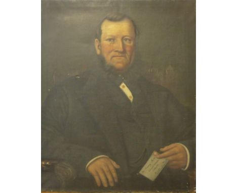 English School, portrait of Henry Heath, Rolleston Church Warden, Burton-on-Trent, oil on canvas, 79 x 64cms and another 19th