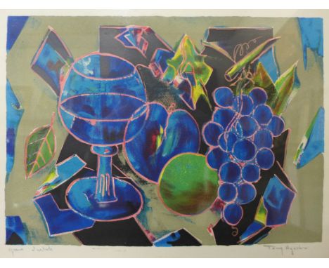 A signed Tony Agostini lithograph, Greuve Ol'Artiste, framed 