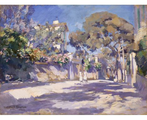 KOROVIN, KONSTANTIN (1861-1939) Street in the South of France , signed and dated 1923. Oil on canvas, 60.5 by 80 cm. Provenan