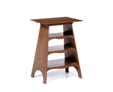 Manner of Liberty &amp; Co. Side table, circa 1900 mahogany, four tiers with exposed joints 63cm high, 46cm wide.