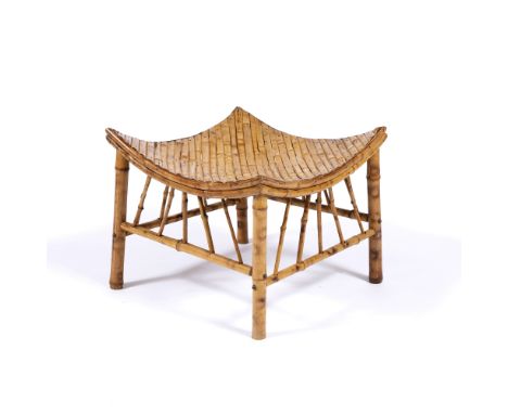 Manner of Liberty &amp; Co.  'Thebes' type bamboo stool, circa 1900  36cm high, 44cm wide.