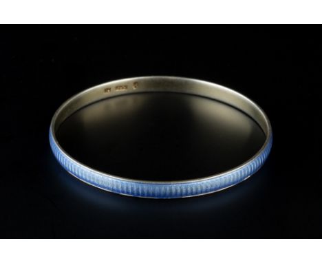 Marius Hammer (Norwegian, 1847 - 1927) Bangle continuous form blue enamel decoration signed and stamped '925S' 7.05cm inner d