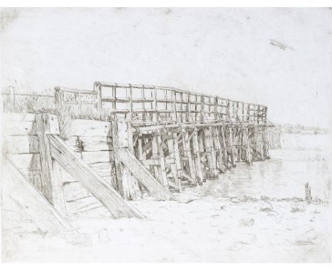 Michael Blaker (b.1928) 'The Old Bridge, Shoreham' 1/30, signed, numbered and titled in pencil (in the margin) etching 29.5cm