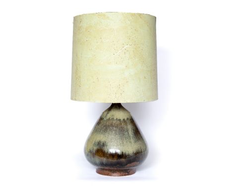 Waistel Cooper (1921-2003)  Lamp base graduated nuka glaze, with original shade signed  59cm high (including shade).