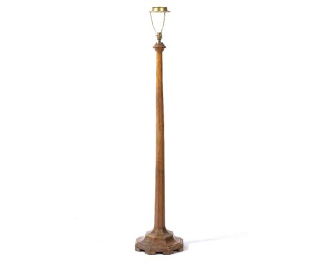 Attributed to Peter Waals (1870-1937) Standard lamp walnut, on stepped base 140cm high. Provenance: Mrs Crowther (nee Goddard