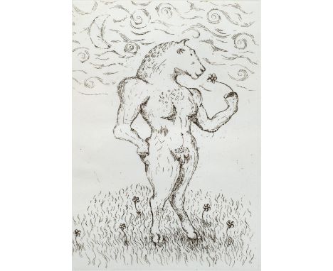 Sophie Ryder (b.1963) Minotaur 44/70, signed and numbered in pencil (in the margin) etching 28cm x 21cm.&nbsp;