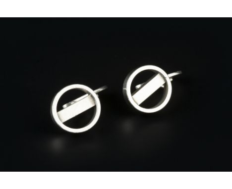 Søren Georg Jensen (Danish, 1917 - 1982) for Georg Jensen Cufflinks signed and stamped 'Sterling Denmark 925S' numbered 91 th